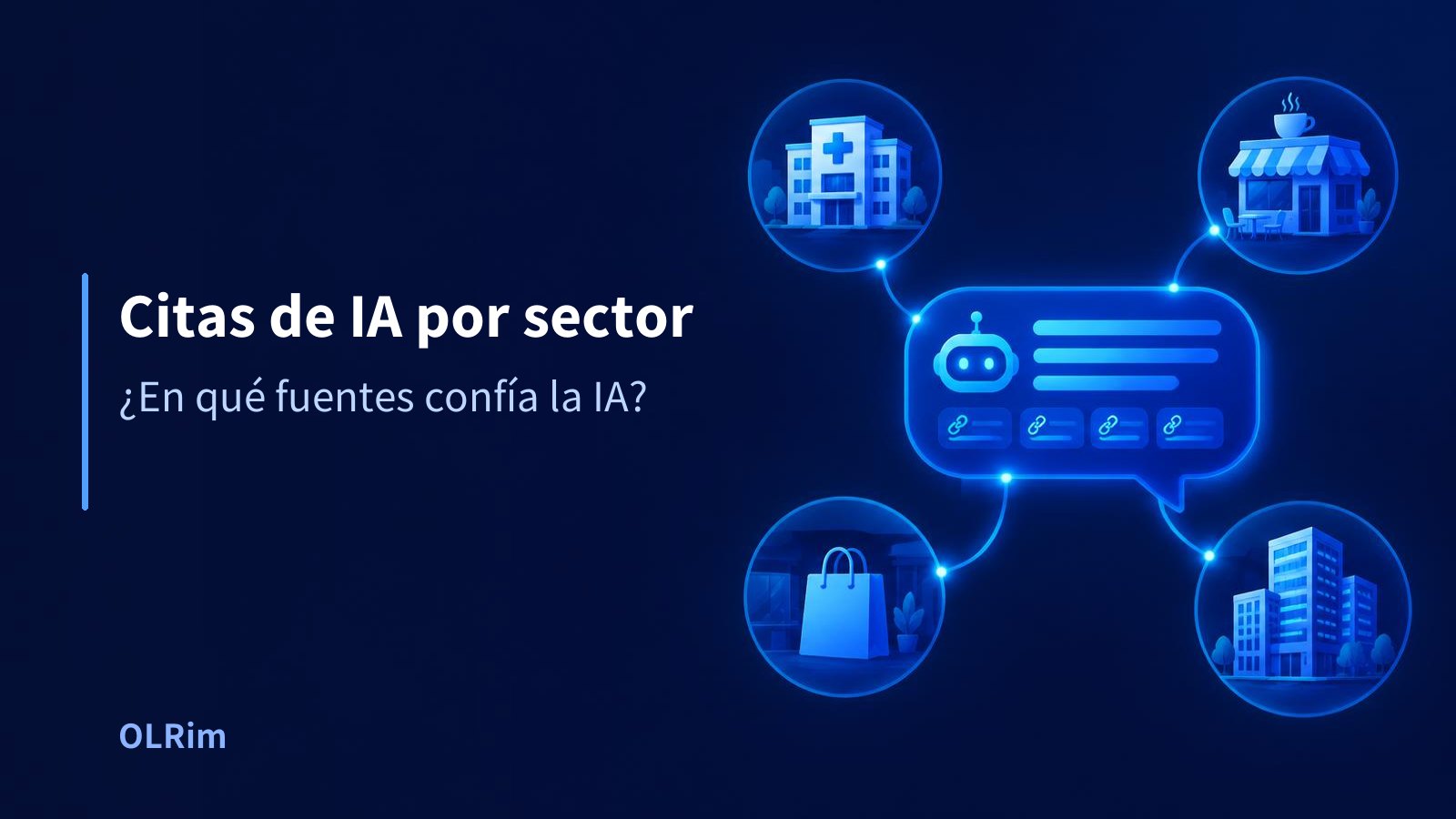Citas de IA por sector — ¿En qué fuentes confía la IA?